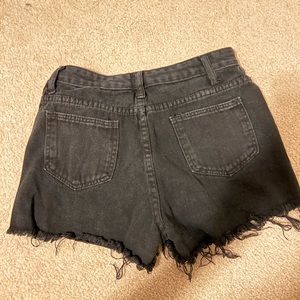 Black jean shorts